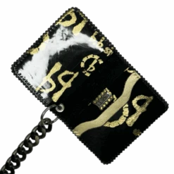 Chain Wallet - Black Pony Hair Bb Pattern/Gold - B.B. Simon® -B.B Simon Chain Wallets PNG 15