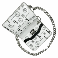 Chain Wallet - White Bb Pattern - B.B. Simon® -B.B Simon Chain Wallets PNG 5