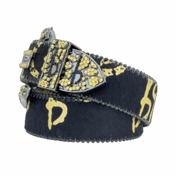 Acid Washed Pony Hair Triple 'B' Classic - Black/Arum - B.B. Simon® -B.B Simon IMG 9444 3S