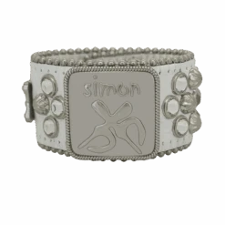 Cuff Square B- White/Silver Clear - B.B. Simon®