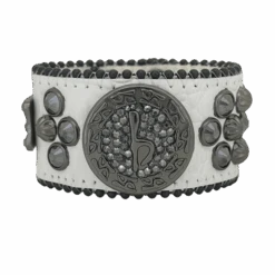 Cuff Round Crystal B- White/Black Jet Hem - B.B. Simon®