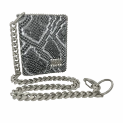 Chain Wallet- Silver Coiled Serpent/ Chrome - B.B. Simon®