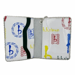 Chain Wallet- Large Bb Pattern White / Sapphire - B.B. Simon® -B.B Simon IMG 0615 3S