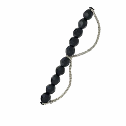 Skull N Crossbones Bead Necklace - Black/Jet - B.B. Simon® -B.B Simon IMG 0630 4S