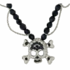 Skull N Crossbones Bead Necklace - Black/Jet - B.B. Simon®