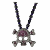 Skull N Crossbones Bead Necklace – Purple/Amethyst - B.B. Simon®