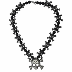 Skull N Crossbones Pirate Necklace - Black - B.B. Simon® -B.B Simon IMG 0678 2S