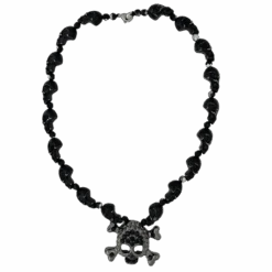 Skull N Crossbones Nightmare Necklace - Black/Jet - B.B. Simon® -B.B Simon IMG 0688 2S