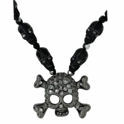 Skull N Crossbones Nightmare Necklace - Black/Black - B.B. Simon®