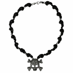 Skull N Crossbones Nightmare Necklace - Black/Black - B.B. Simon® -B.B Simon IMG 0700 2S
