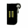 Retractable Lighter Holder - Embossed Black BB Pattern/Yellow - B.B. Simon®