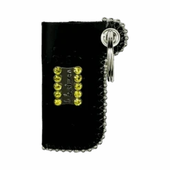 Retractable Lighter Holder - Embossed Black BB Pattern/Yellow - B.B. Simon®