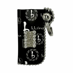 Retractable Lighter Holder - Black BB Pattern/Silver Clear - B.B. Simon®
