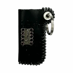 Retractable Lighter Holder - Embossed Black BB Pattern/Purple - B.B. Simon®