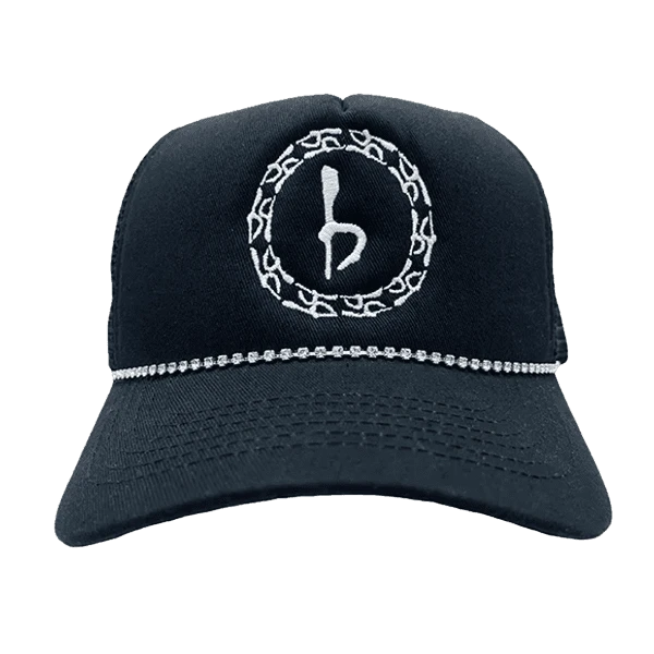 Emblem Logo Trucker Hat With Crystals - B.B. Simon® 1 Emblem Logo Trucker Hat With Crystals - B.B. Simon®