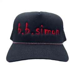 Classic Logo Trucker Hat With Crystals – Red - B.B. Simon®