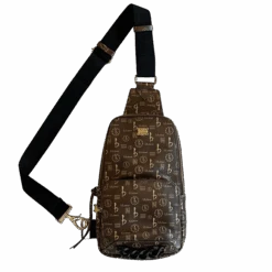 BB Pattern Sling Bag - Brown - B.B. Simon®
