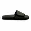 BB Pattern Velcro Leather Slides - Brown - B.B. Simon®
