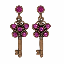 Key Earrings Copper Fuchsia - B.B. Simon®
