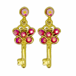 Key Earrings Lt.Siam Gold - B.B. Simon®
