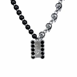 'b' Logo Half & Half Bead Necklace - Black - B.B. Simon®
