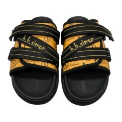 BB Pattern Strapped Slides - Butterscotch - B.B. Simon® -B.B Simon pixelcut 2 3