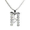 Hanging 'b' Logo Necklace - Clear - B.B. Simon®