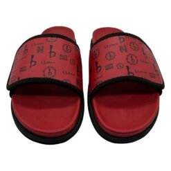 BB Pattern Velcro Leather Slides - Red/Red - B.B. Simon® -B.B Simon pixelcut 34 3
