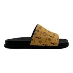 BB Pattern Leather Slides - Butterscotch - B.B. Simon®