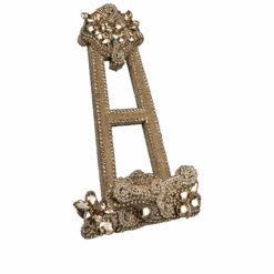 BB Simon Bronze Copper Swarovski Crystal Rhinestone Open Book Holder Stand Easel Wedding Decor Display