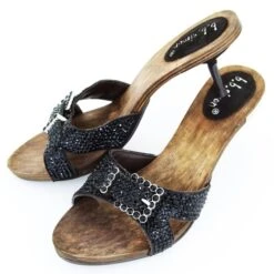 BB Simon Black Swarovski Crystal Rhinestone Pumps Heels Womens Shoes -B.B Simon products bbsimon shoes 3881 jet black swarovski crystal pumps 2