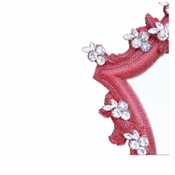 BB Simon Red Custom Designer Jeweled Mirror -B.B Simon products m 200 ltsiam clear bb simon red jeweled ornate mirror 3 1