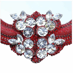 BB Simon Red Custom Designer Jeweled Mirror -B.B Simon products m 200 ltsiam clear bb simon red jeweled ornate mirror 4 1