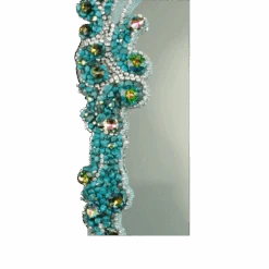 BB Simon Designer Sparkling Turquoise Bling Mirror -B.B Simon products m 305 bb simon full length turquoise bling mirror 3 1