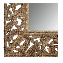 BB Simon Gold Swarovski Rectangle Mirror -B.B Simon products m 506 gold bb simon gold rectangle wall mirror 3 1