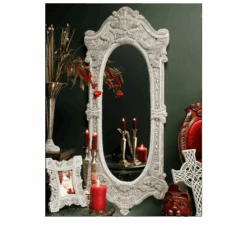 BB Simon White Tall Diamond Mirror -B.B Simon products m 511 clear bb simon large tall diamond mirror 6 1