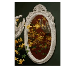 BB Simon Clear Sparkle Mirror -B.B Simon products m 529 clear bb simon white oval crystal mirror 3 1