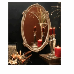 BB Simon Special Crystallized Oval Mirror -B.B Simon products m 535 gold bb simon shimmering oval mirror 4 1