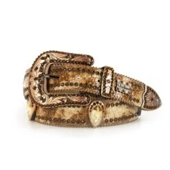 Petruta Bb Simon Swarovski Crystals Italian Leather Belts Made In USA-9049-D90